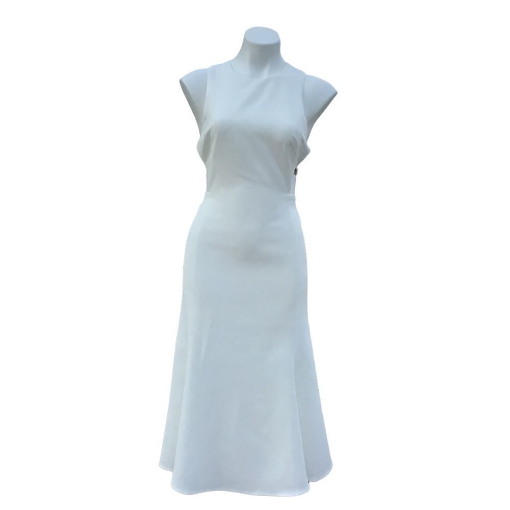 NBD White Midi Cut Out Sides Fit And Flare Dress Size Large - Picture 2 of 12
